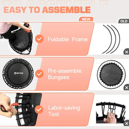 BCAN BT2 Foldable Adult Mini Bungee Trampoline