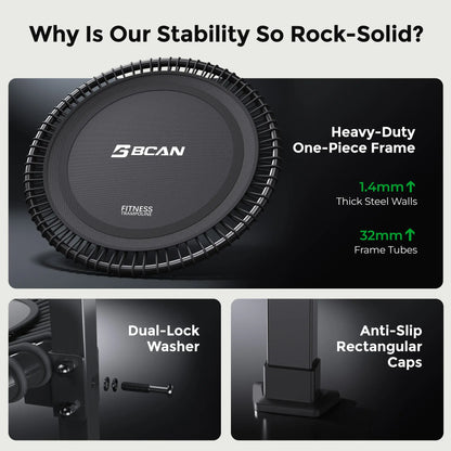 BCAN fitness transporter with features highlighted on a black background
