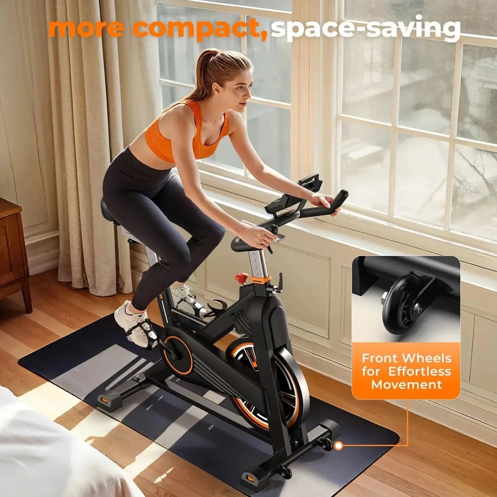 compact stationary bicycle Yosuda EB2 Fully-Adjustable Indoor Cycling Bike with 350 LBS Capacity – EU-FED-fitness