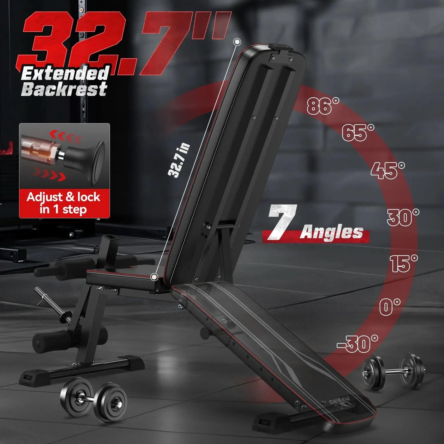 Flybird WB9 Multi Purpose Weight Bench With Preacher Curl Attachment